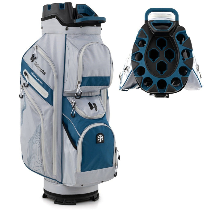 Golf Cart Bag Molded Lock Top Golf Bag with 14-Way Full Length Dividers-