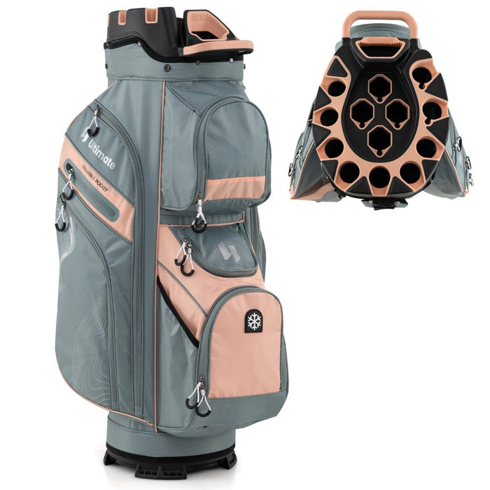 Golf Cart Bag Molded Lock Top Golf Bag with 14-Way Full Length Dividers-