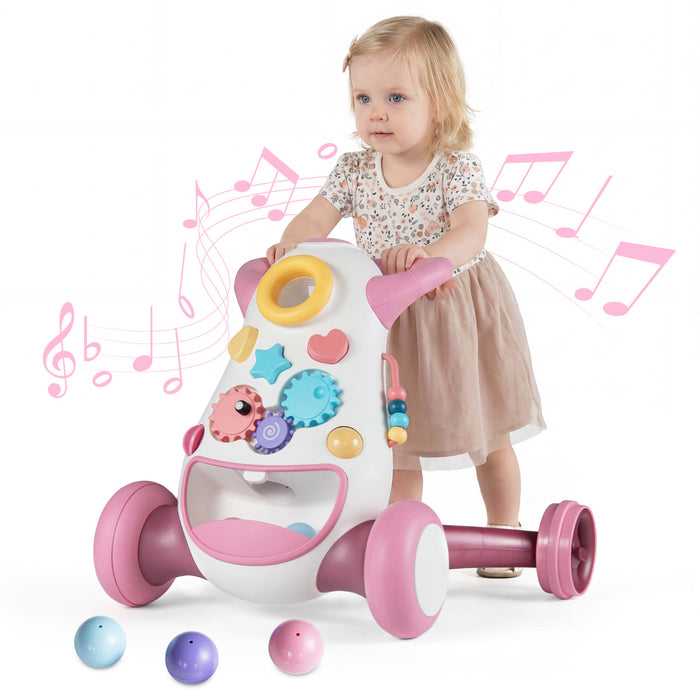 Montessori Baby Walker Toddler Educational Push Toy with Music and Light-