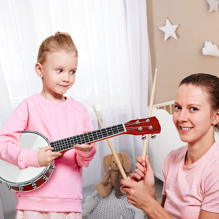 4 String Concert Banjo with Remo Head Cloth & Gig Bag