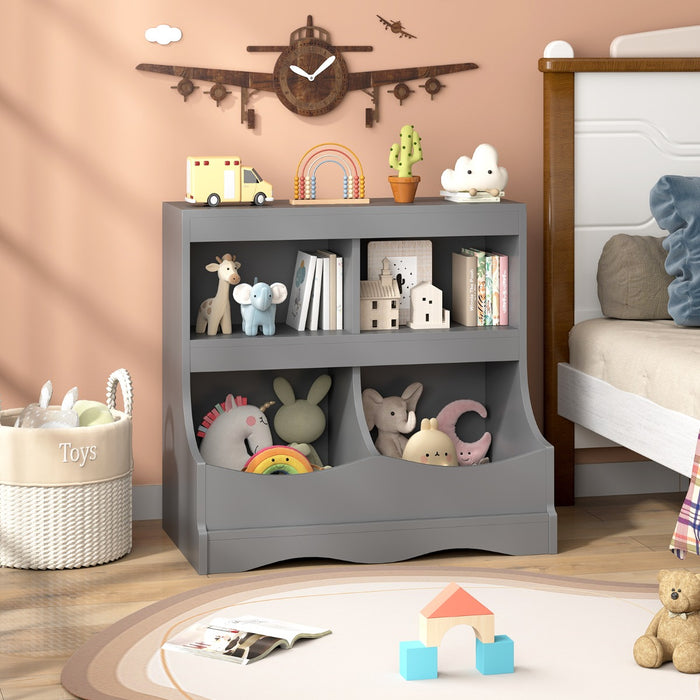 Multi-Bin Toy Storage Cabinet for Children's Room and Playroom-