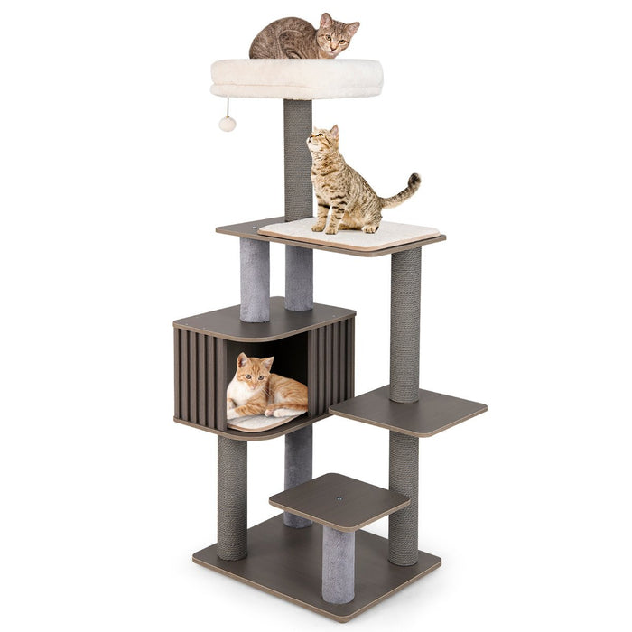 Multi-level Cat Tree for Indoor Cat with Cushion Top Perch-