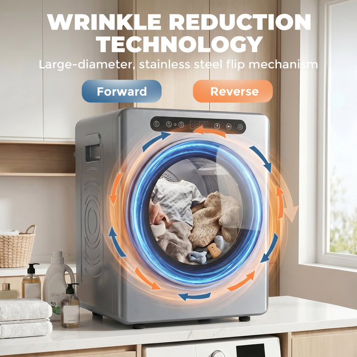 HOMCOM 5kg Compact 40-60℃  Tumble Dryer - Silver Tone