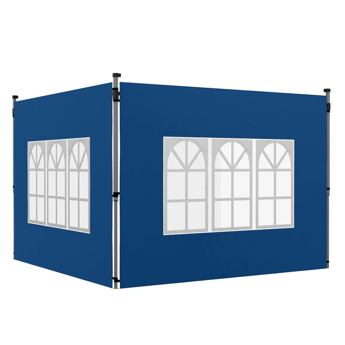 Outsunny Set of 2 Gazebo Side Panels - Blue