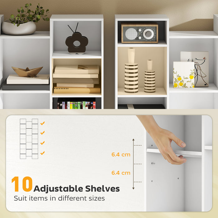 HOMCOM 21-Compartment Bookshelf - White