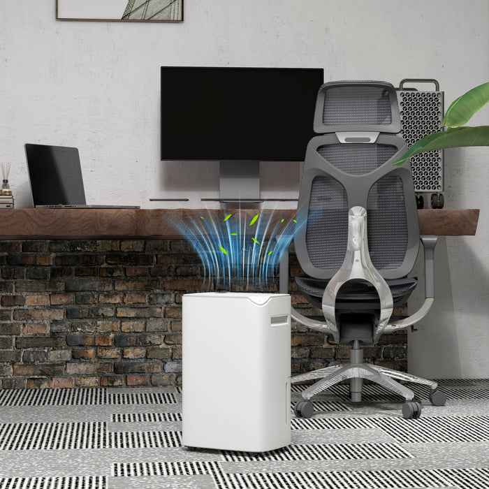 HOMCOM 20L/Day Dehumidifier with Continuous Drainage, 2.5L Water Tank, 24H Timer, Digital Humidity Display, Dehumidifier for Home Damp, Bedroom, Condensation, Mould, Laundry Drying | Aosom UK