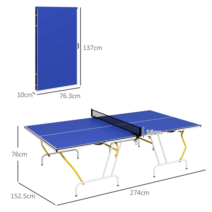 Foldable 9FT Table Tennis Set with Accessories - Complete Ping Pong Kit with Net, Paddles, Balls, and Protective Cover - Ideal for Indoor/Outdoor Recreation and Entertainment