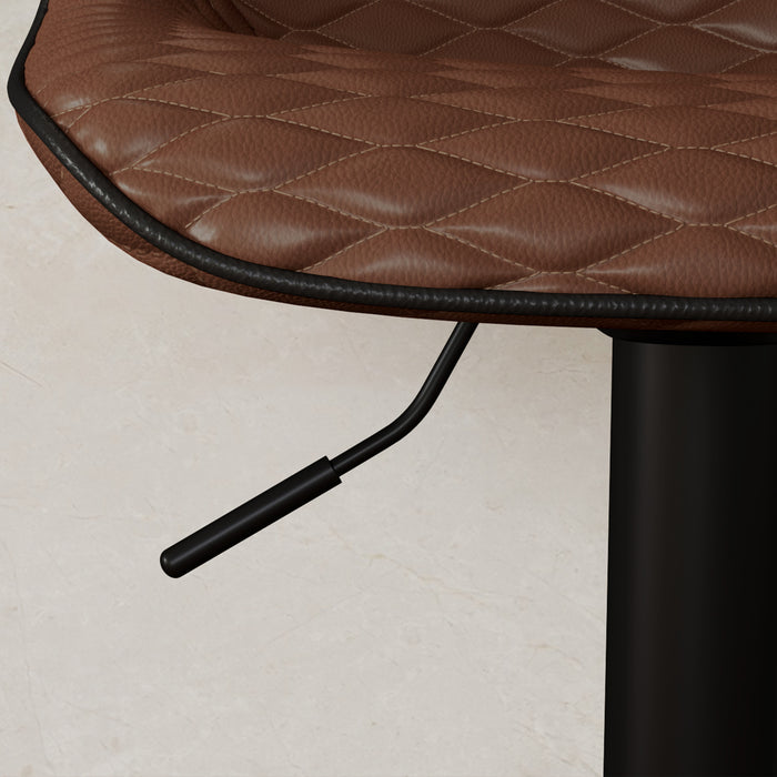 HOMCOM Set of Two Faux Leather Bar Stools - Brown