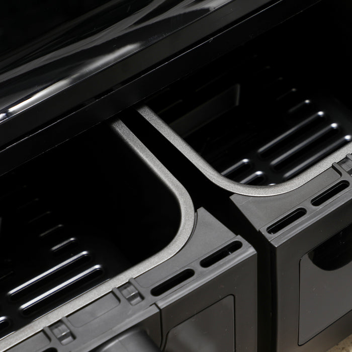 8L Dual Basket Air Fryer - Family-Size Double Oven with Digital Display & 8 Presets - Healthy Oil-Free Cooking with Visual Window & Built-In Timer