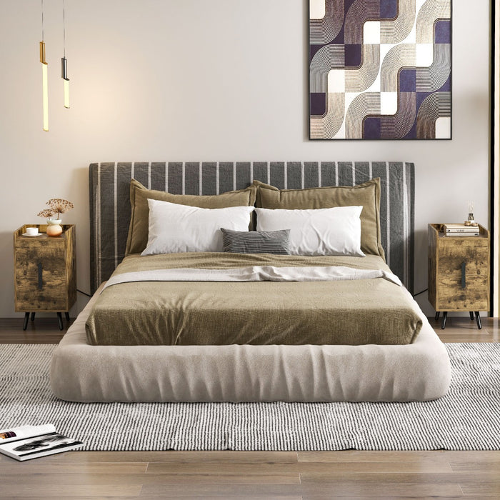 Bedside & Sofa Side Tables by Home - Featuring 2 Drawers & Heavy-duty Metal Legs - Ideal for Bedroom and Living Room Décor & Storage Solutions