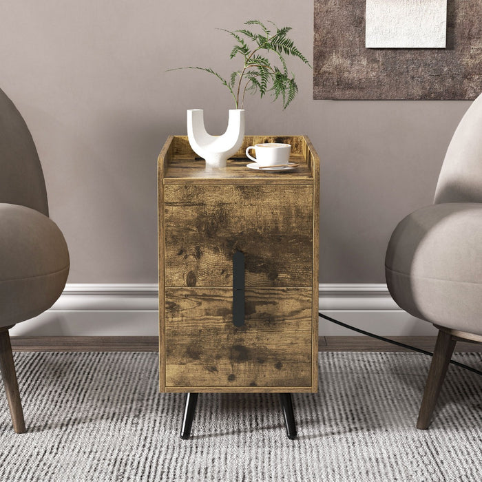 Bedside & Sofa Side Tables by Home - Featuring 2 Drawers & Heavy-duty Metal Legs - Ideal for Bedroom and Living Room Décor & Storage Solutions