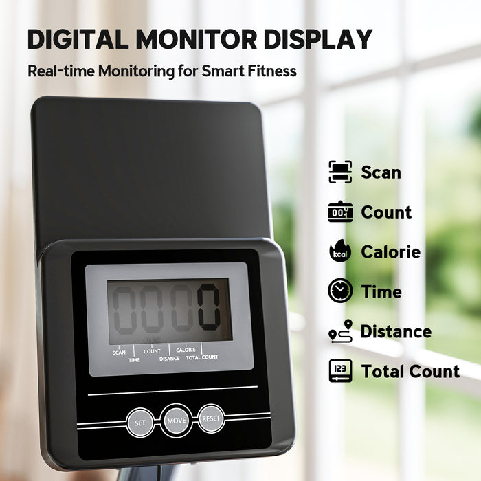 SPORTNOW Water Rowing Machine, Rowing Machines for Home Gym with Adjustable Resistance, Wheels, LCD Monitor and Elevated Tablet Holder, Vertical Storage, for Cardio Training