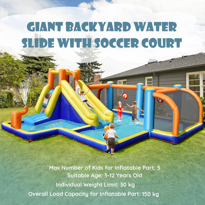 Inflatable Water Playground - Bounce House with Slide and Water Cannons - Perfect Entertainment for Kids Outdoor Fun