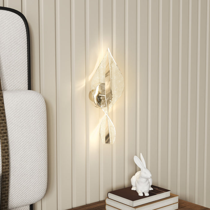 HOMCOM Led Wall Lamp 2 Pack, 13W Modern Indoor Spiral Wall Light, Colour Temperature Adjustable 3000K/4000K/6500K, for Bedroom, Living Room, Hallway, Stairs, Silver Tone