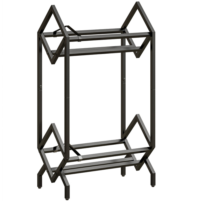 HOMCOM 50 CD Storage Rack, 2-Tier Metal CD Storage Unit, Free Standing, Easy to Assemble, Black