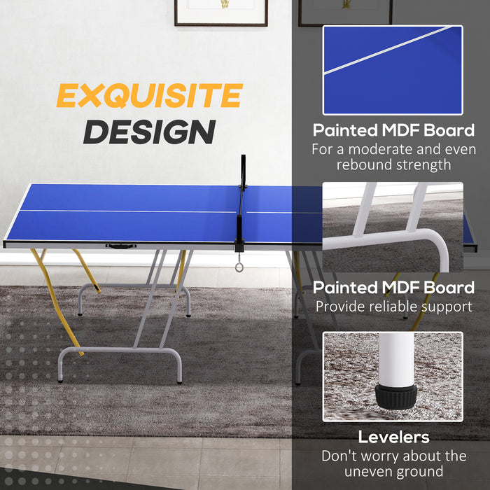 Foldable 9FT Table Tennis Set with Accessories - Complete Ping Pong Kit with Net, Paddles, Balls, and Protective Cover - Ideal for Indoor/Outdoor Recreation and Entertainment