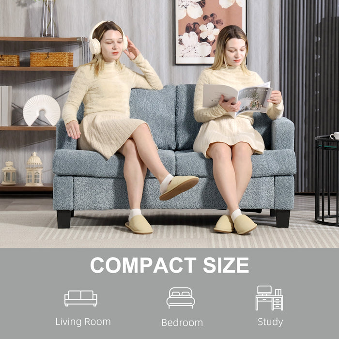 HOMCOM 2 Seater Sofa, 138 cm Loveseat Sofa with Removable Back Cushions, Chenille Fabric Small Couch Settee with S-springs for Living Room, Bedroom, Home Office, Light Grey