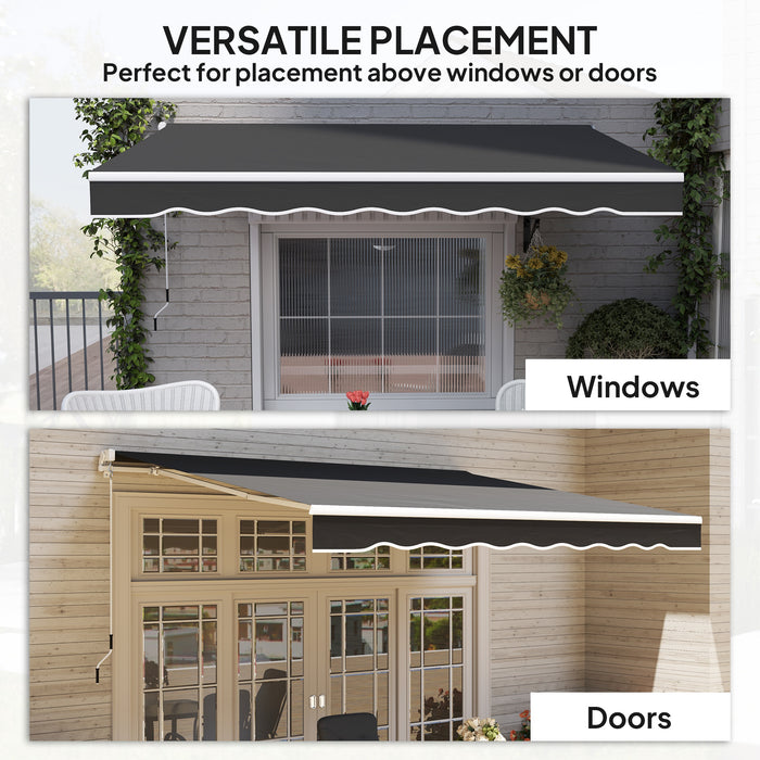 Outsunny Garden Retractable Awning - Black