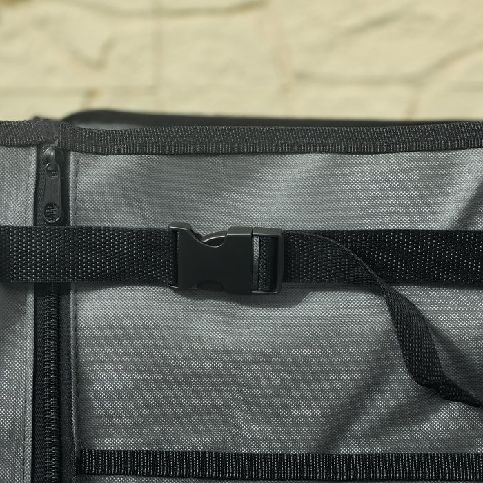 Outsunny Folding Trolley on Wheels, 150L Collapsible Wagon Festival Trolley Cart with Openable Sides, Adjustable Handle and Brakes for Shopping Camping Beach and Garden, Grey