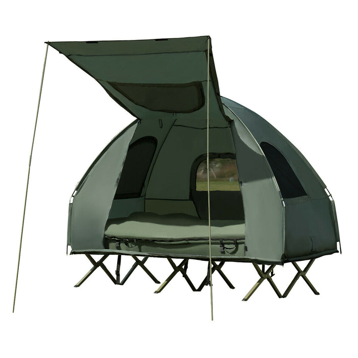 1/2 Person Foldable Camping Tent with Air Mattress Sleeping Bag-