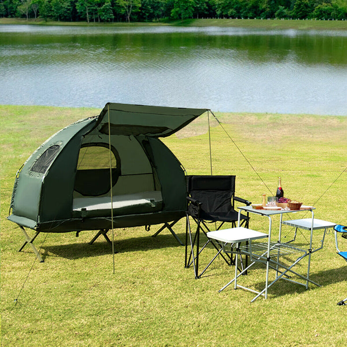 1/2 Person Foldable Camping Tent with Air Mattress Sleeping Bag-