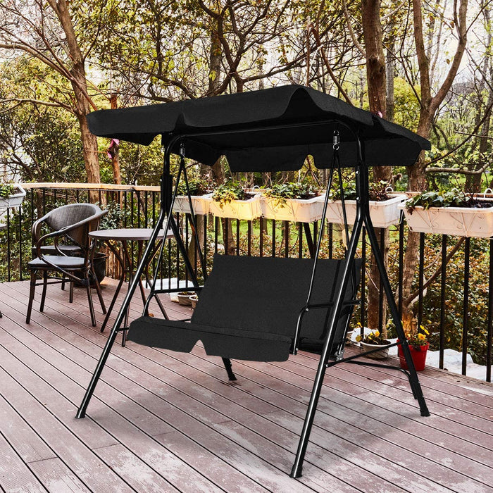 2 Seaters Garden Swing Chair with Adjustable Canopy-