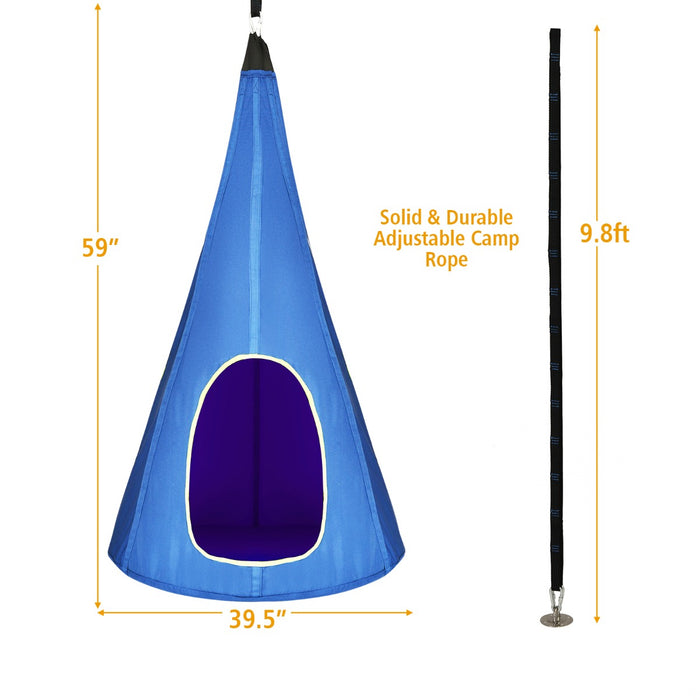 100 cm Adjustable Kids Tree Swing Tent with 2 Peep Windows-