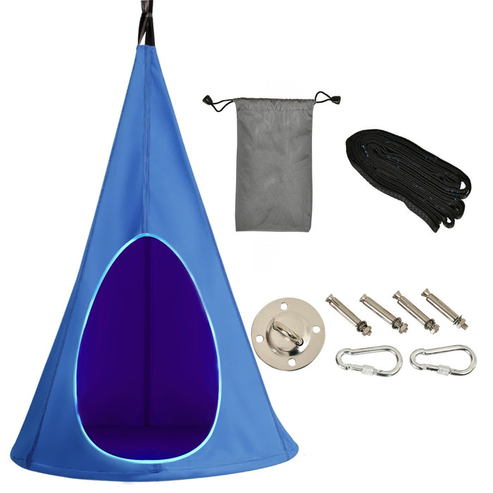 100 cm Adjustable Kids Tree Swing Tent with 2 Peep Windows-