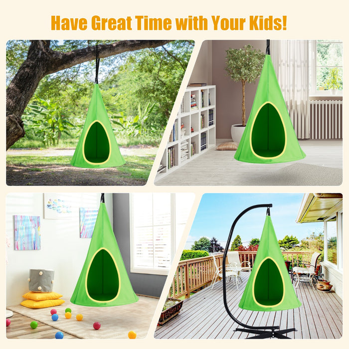 100 cm Adjustable Kids Tree Swing Tent with 2 Peep Windows-