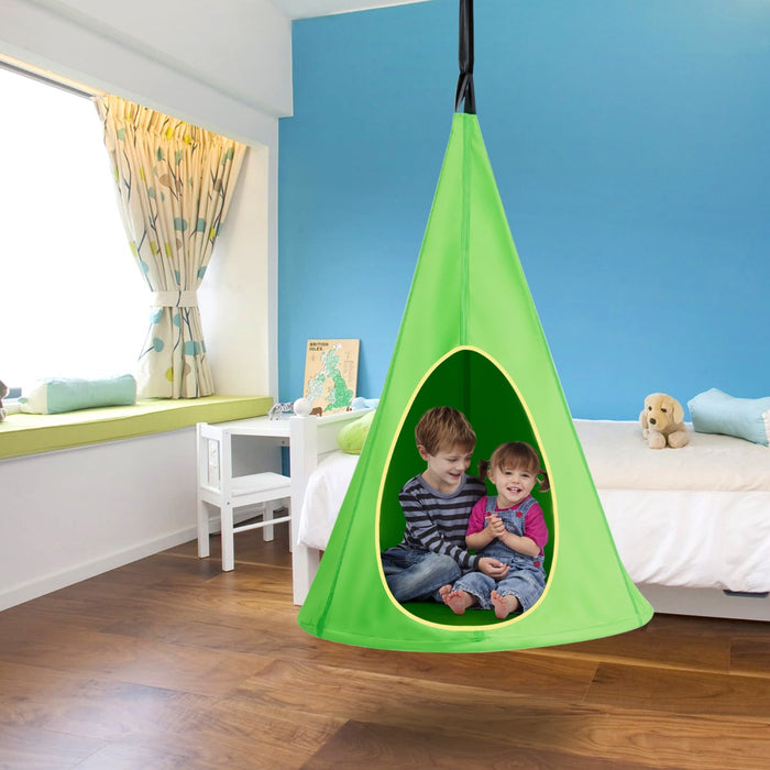 100 cm Adjustable Kids Tree Swing Tent with 2 Peep Windows-