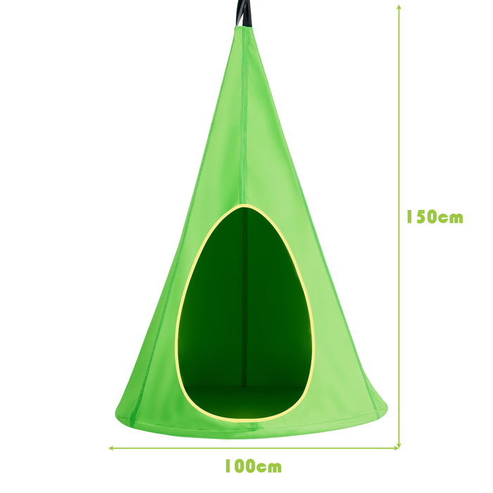 100 cm Adjustable Kids Tree Swing Tent with 2 Peep Windows-