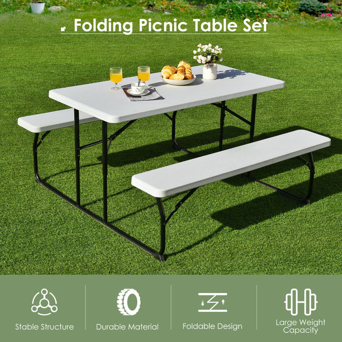 Portable Table Bench Collection - Foldable, Anti-Slip Pads, Perfect for Picnics - Ideal Outdoor Furniture for Families and Gatherings