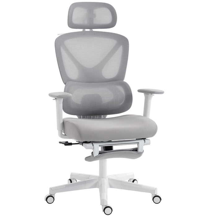 HOMCOM Ergonomic and Adjustable Office Chair - Grey
