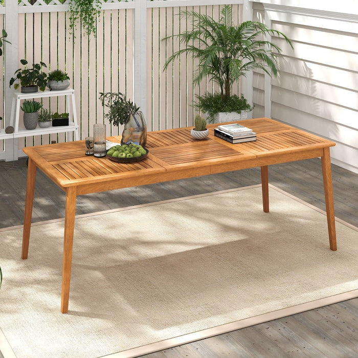 200 x 90cm Outdoor Acacia Wood Dining Table for 8 People