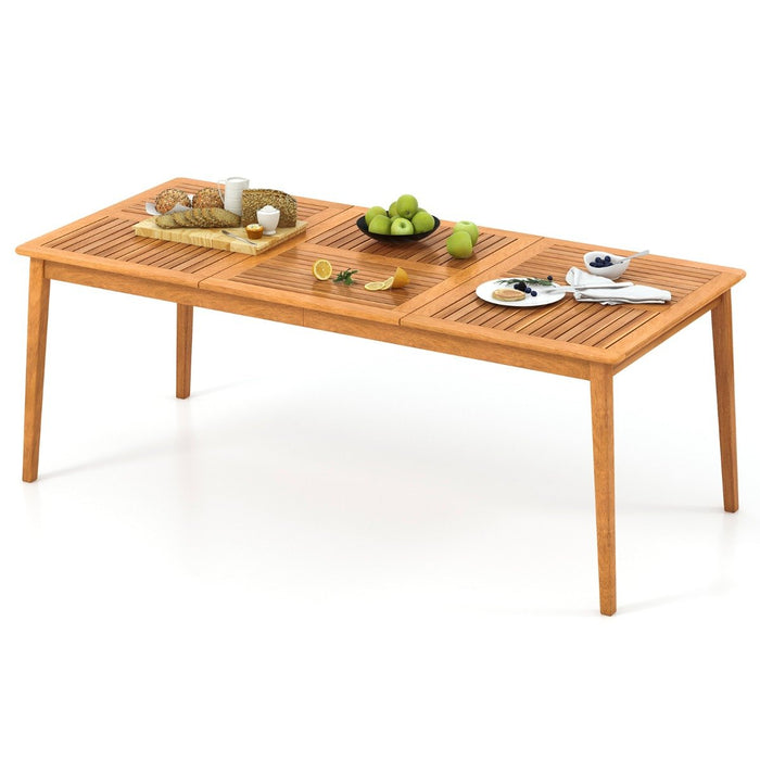 200 x 90cm Outdoor Acacia Wood Dining Table for 8 People