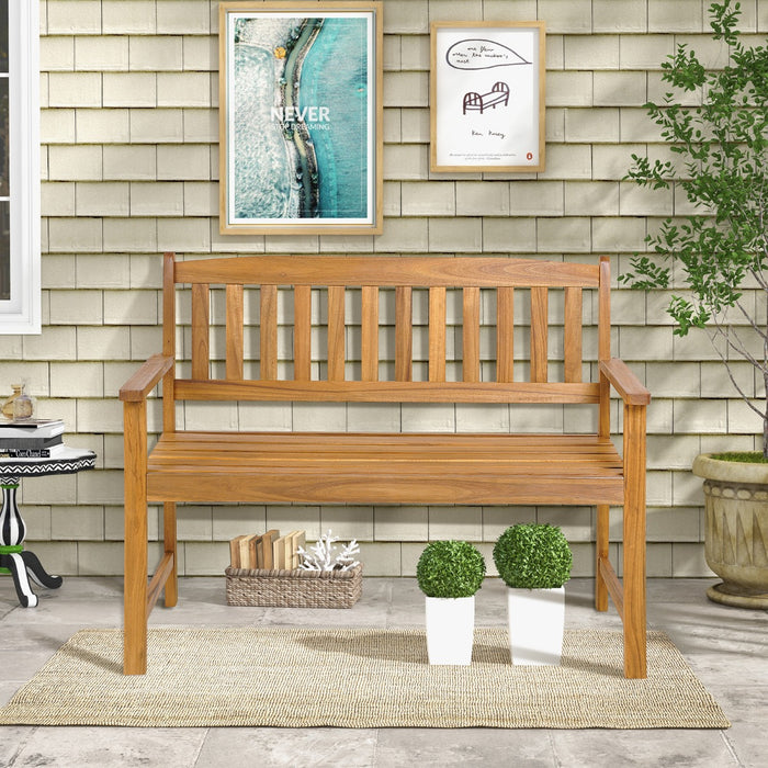Fun Bench Backrest 2-Person Outdoor Bench with Ergonomic Backrest and Armrests — Shopsta UK