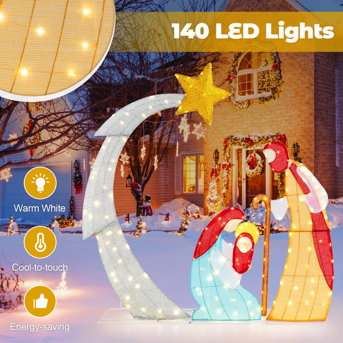 Outdoor Christmas Decoration with 140 LED Lights and  Zip Ties