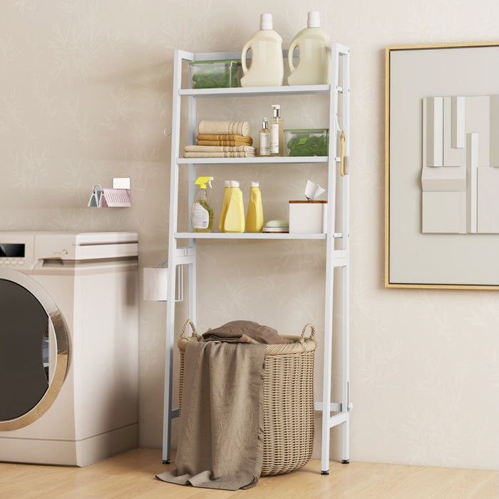 Over The Toilet Storage Shelf with Adjustable Adjustable Bottom Bar-