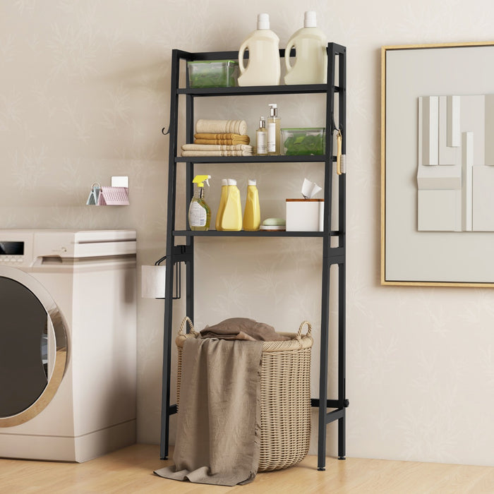 Over The Toilet Storage Shelf with Adjustable Adjustable Bottom Bar-