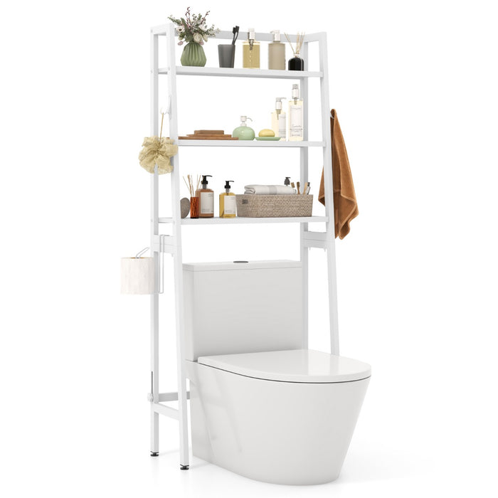 Over The Toilet Storage Shelf with Adjustable Adjustable Bottom Bar-