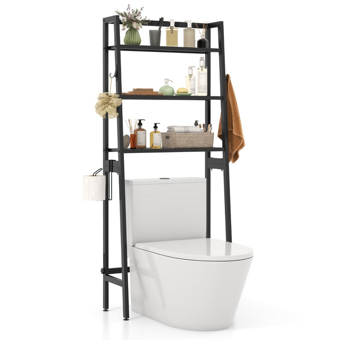 Over The Toilet Storage Shelf with Adjustable Adjustable Bottom Bar-