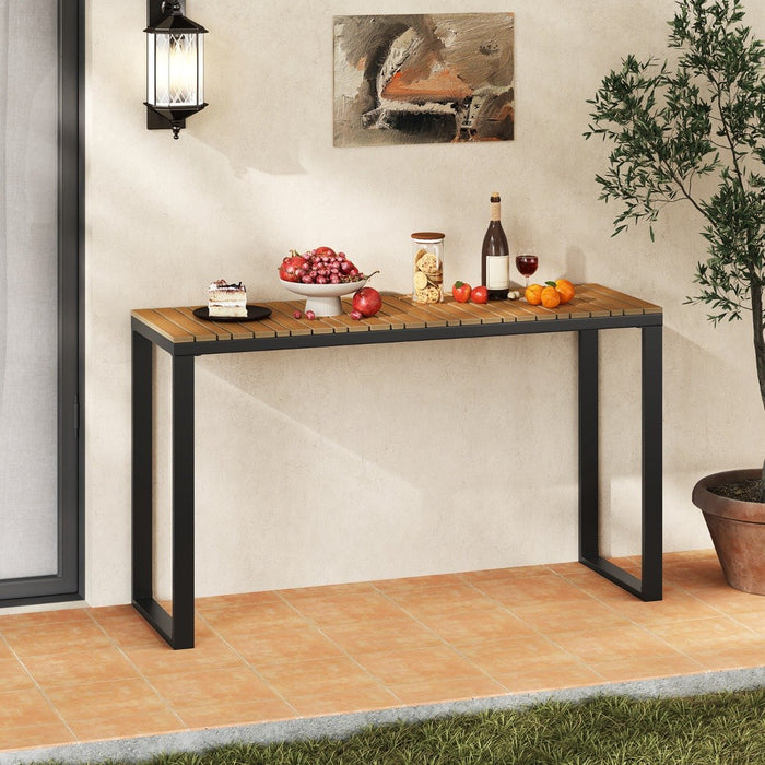 Rectangle Console Patio Side Table with Long-Lasting WPC Tabletop