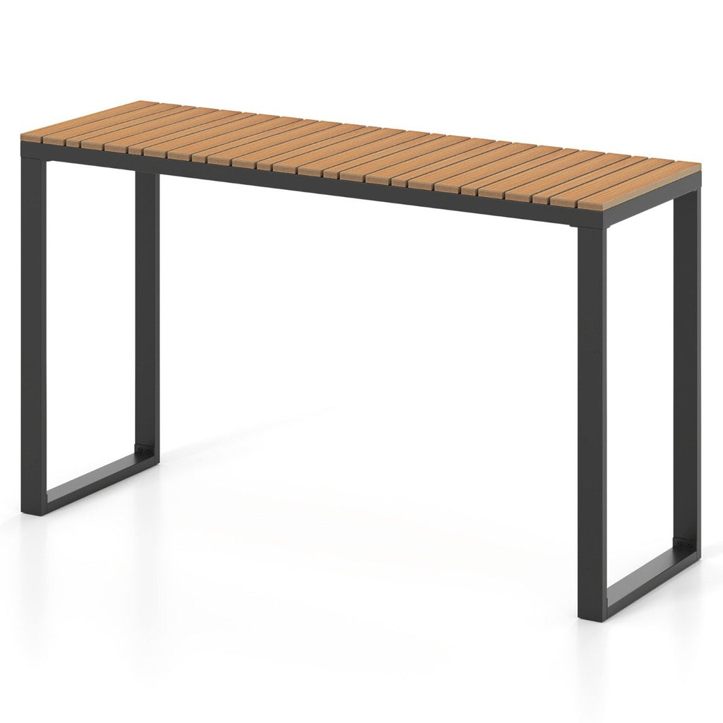Rectangle Console Patio Side Table with Long-Lasting WPC Tabletop