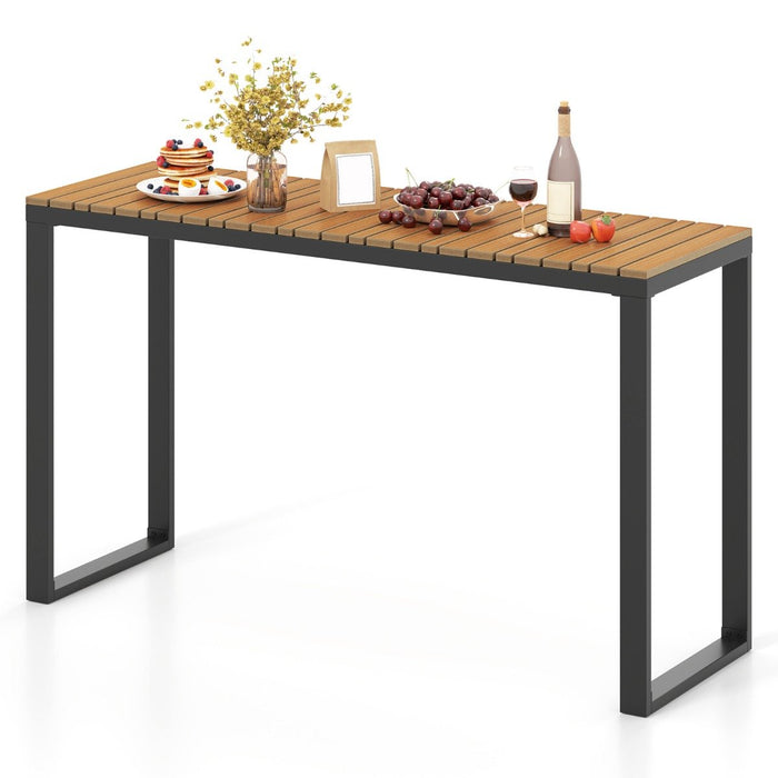 Rectangle Console Patio Side Table with Long-Lasting WPC Tabletop