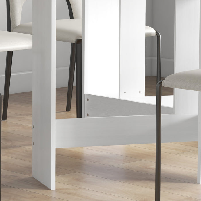 HOMCOM Folding Dining Table, Drop Leaf Table for Small Spaces, Oval Tabletop for Dining Room, Ash Wood-Effect