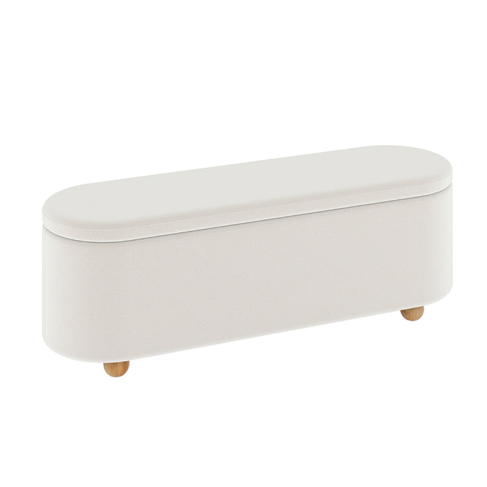 Oval Storage Bench 139 CM Long Ottoman Bench with Flip Top-