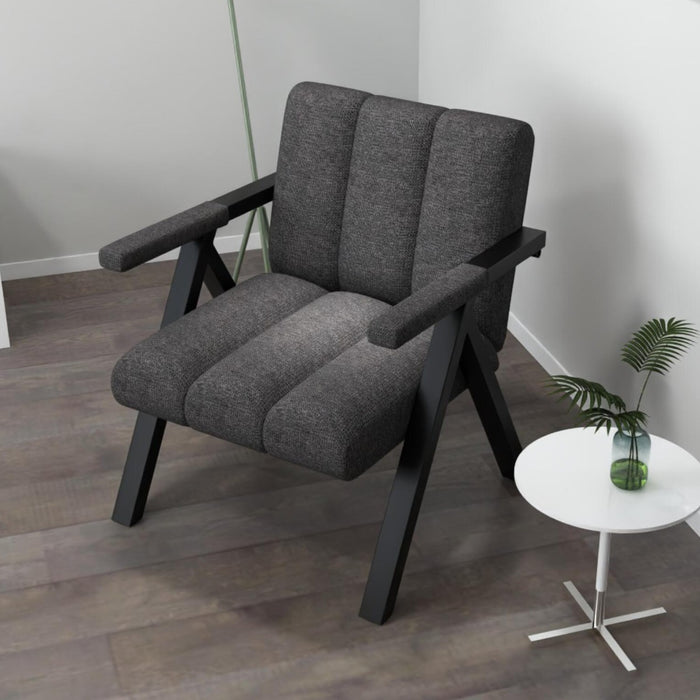 Oversized Accent Chair Upholstered with Metal Frame and Armrests-White