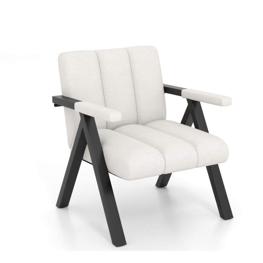 Oversized Accent Chair Upholstered with Metal Frame and Armrests-White