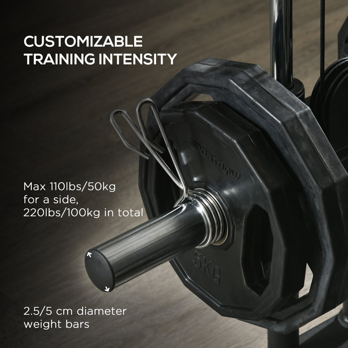 SPORTNOW Home Gym Machine, Multifunctional Gym Equipment with High and Low Pulleys, Pull Up Bar, 15-Position Adjustable Strength Training Workout Station for Full Body Fitness