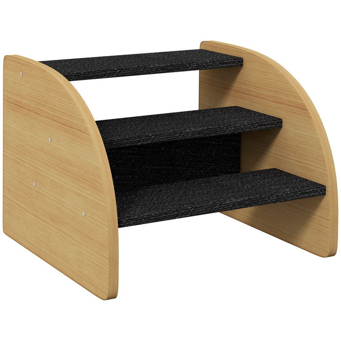 PawHut Dog Steps for Sofa and Bed, 3-Step Dog Stairs, Pet Stairs with Side Panels, Non-Slip Feet for Small Puppies